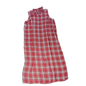 Torrid Red Blue Plaid Sleeveless Button Front Shirt Dress Maxi Dress Plus Size 4